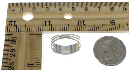 Magenta Turquoise Inlay Silver Southwestern Ring Size 5-1/4 QX74369